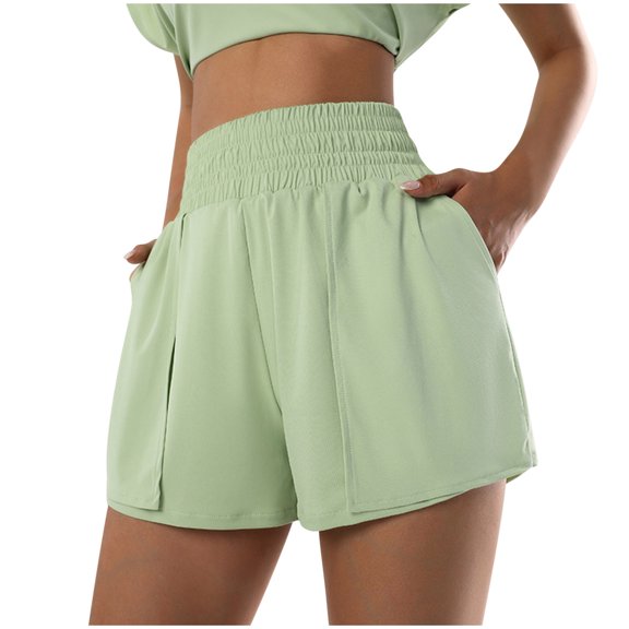 Levmjia Women's Shorts With Pockets High Waisted Yoga Shorts Women Nylon Spandex Breathable Quick-Dry Workout Running Fitness Shorts with Pockets Multi-Color Options Sale