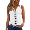 thumbnail image 1 of Levmjia Women's Sleeveless V Neck Tank Top Floral Print Casual Loose Fit Summer Top Solid Color A Line Blouse for Daily Wear, 1 of 5
