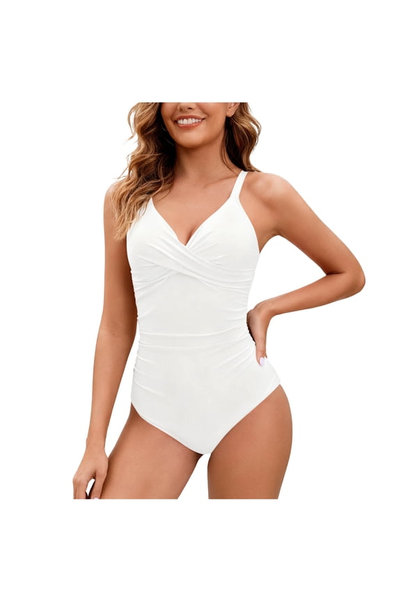 Women's Solid Built-in Bra One Piece Swimsuit Summer Fashion New Backless Classic Basic Slim Fit Nylon Spandex Matte Finish Swimsuit for Women S - 2XL Plus Size