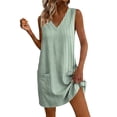 thumbnail image 1 of Levmjia Women's Summer Sleeveless Striped Dress V Neck Casual Loose Fit Shift Dress with Pockets Cute A Line Summer Dress Beach Vacation Daily Wear, 1 of 7
