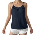 thumbnail image 1 of Levmjia Women's Tank Top Fashion Cotton Linen Sleeveless Suspender Base Shirt Adjustable Strap Pleated Casual Blouse Polyester Imitation T Shirt Summer, 1 of 9