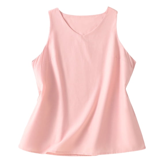 Levmjia Women's Tank Tops V Neck Sleeveless Casual Pullover Blouse Polyester Soft Comfortable Stretchy T Shirt For Vacation Party Daily Wear