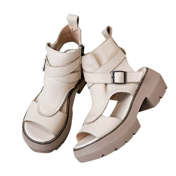 Levmjia Women's Thick Heel Platform Sandals Retro High Top Slip-On Breathable Lightweight Cushioned Comfort Multi-Color Options Outdoor Wedding Party Limited Edition