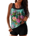 thumbnail image 1 of Levmjia Women's Two Piece Set Swimsuit Printed Top and Flat Corner Pants High Waisted Tummy Control Quick Dry Plus Size Swimwear Conservative Beach Vacation, 1 of 5