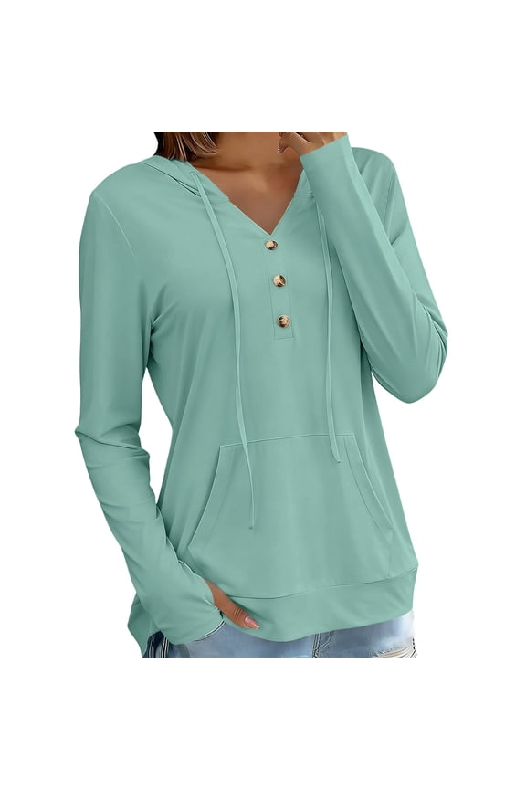 Women's UPF 50+ Sun Protection Hooded Shirt, Quick-Dry Athletic Hoodie, V-Neck Running Top with Pocket for Outdoor & Fitness