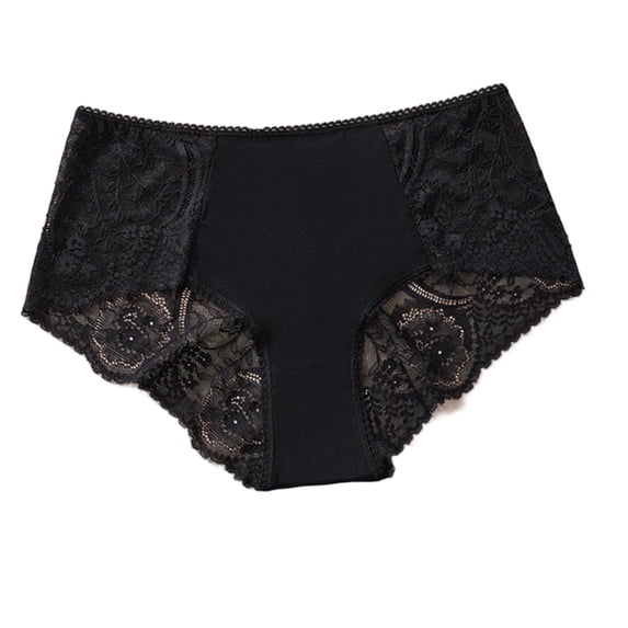 Levmjia Women's Underwear Lace Solid Color Hollow Out Panties Seamless Breathable High Waist Comfortable No Show Panties Daily Wear Sleep