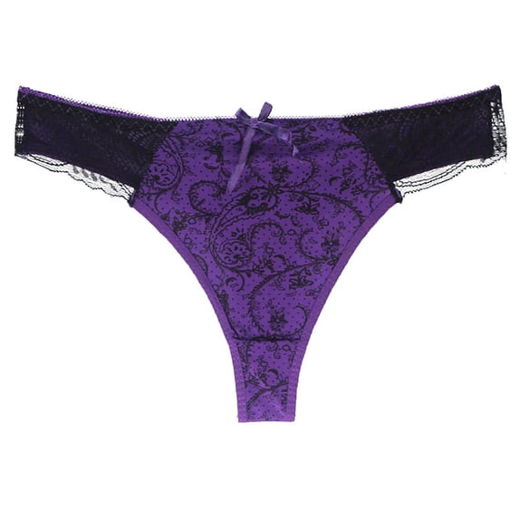 Levmjia Women's Underwear Printed Cotton No Show Panties Breathable Invisible Everyday Comfort Low Rise Thong For Women Daily