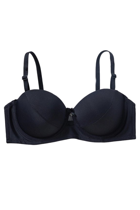Women's Underwire Bra Thin Steel Ring Support Lift Anti Sagging Solid Color Push Up C Cup Daily Wear Comfortable Seamless T Shirt Bra