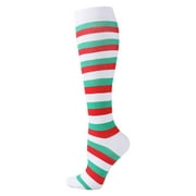 Levmjia Women's Winter Thick Warm Socks Christmas Printing Cute Polka Printed Clown Queuing Stockings, Extra Long Knee Length Tight Knit Socks