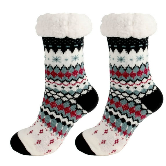 Levmjia Women's Winter Warm Socks Comfort Fit Super Soft Cozy Fuzzy Fleece-Lined Grippers Slipper Socks