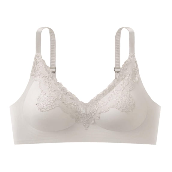 Levmjia Women's Wireless Bras Lace Comfortable Breathable Seamless Underwire Free Everyday T Shirt Bra with Adjustable Strains for Daily Wear