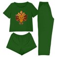 thumbnail image 1 of Levmjia Womens 3 Piece Pajama Set Short Sleeve Top With Pants and Shorts Thanksgiving Soft Sleepwear Casual Home Comfort Relaxing Nightwear Daily Wear, 1 of 8