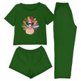thumbnail image 1 of Levmjia Womens 3 Piece Pajama Set Short Sleeve Top Sleepwear With Pants and Shorts Thanksgiving Soft Casual Home Comfort Relaxing Nightwear Daily Wear, 1 of 8