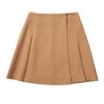 thumbnail image 1 of Levmjia Womens A Line Skirt Casual Summer Low Waist Fashion Asymmetrical Pleated Mini Skirt Solid Color Soft Stretchy Polyester Daily Wear Vacation, 1 of 6