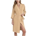 thumbnail image 1 of Levmjia Womens Bathrobe Sleepwear Robe Pure Color Lace Up Wrap Nightgown Soft Comfortable Lightweight Home Relaxation, 1 of 6