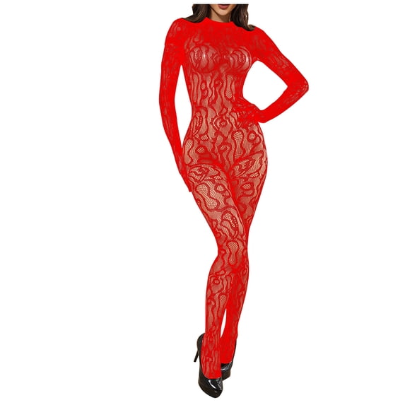 Levmjia Womens Bow Fishnet Bodystocking One Piece Lingerie Set Cutout Hollow Out Sheer Mesh Full Body Bodysuit Stretchy Lightweight Sleepwear Date Nights