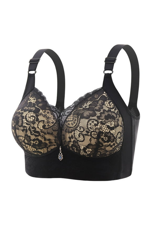 Womens Bras Without Underwire Comfortable Supportive Plus Size for Middle Aged Elderly Nylon Wireless Sleep 36C 38D 40B 42D 44DD Multi Colors