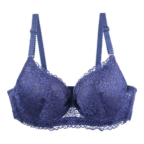 Levmjia Womens Bras Lace Set Comfortable Wireless Bralette Adjustable Straps Push Up Lingerie for Sleep Lounge Vacation 2 Pack Multi Colors