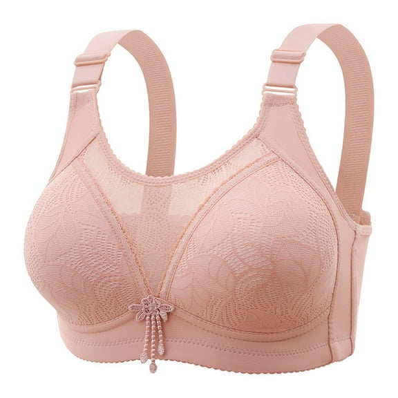 Levmjia Womens Bras Back Buckle Embroidery No Underwire Comfortable Breathable Everyday Wear Nylon Lace Plus Size 36-46B/C Multi Color Options