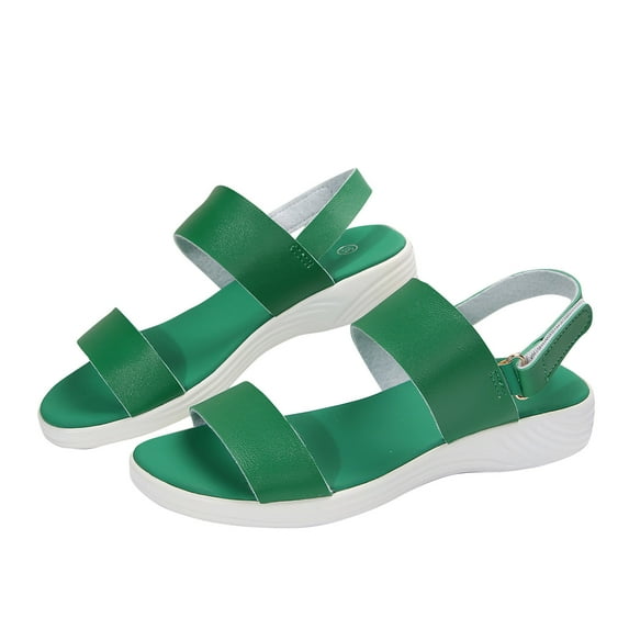 Levmjia Womens Breathable Lightweight Non-Slip Beach Sandals Artificial Leather Adhesive Closure Comfortable Walking Shoes for Summer Outdoor Wedding Commute Options Summer