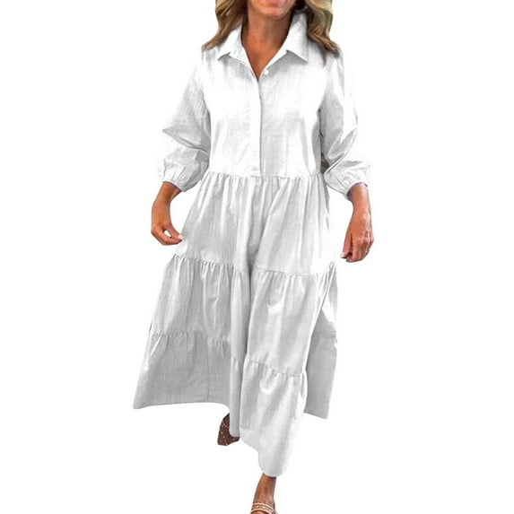 Levmjia Womens Casual Dress V Neck Floral Autumn Polyester Flowy Beach Sundress with Pockets Multi Color Options Vacation Beach Office Work Wear Available