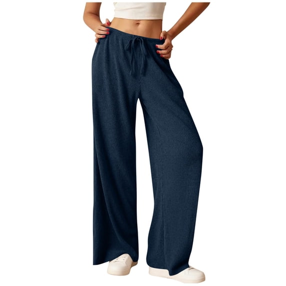 Levmjia Womens Casual Pants High Waist Soft Stretch Comfy Leisure Solid Color Drawstring Trousers For Spring Fall Daily Wear Yoga With Pockets