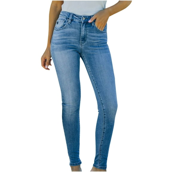 Levmjia Womens Casual Pants Stretch Pencil Pants High Waist Trousers Soft Cotton Blend Comfortable Work Office For Spring Fall Plus Size XS To XXL