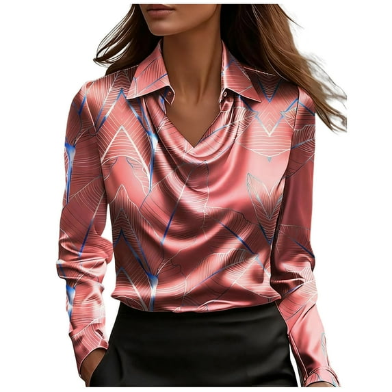 Levmjia Womens Casual Shirt Elegant Loose Pullover Long Sleeve Blouse Comfort Stretch Fit V Neck Solid Color Top For Work Office Business Casual Everyday Wear