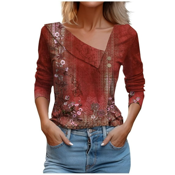Levmjia Womens Casual Tops Cotton Long Sleeve Solid Color V Neck Blouse Soft Breathable Comfortable Fitted Shirt for Work Office Travel Holiday Spring Fall All Season