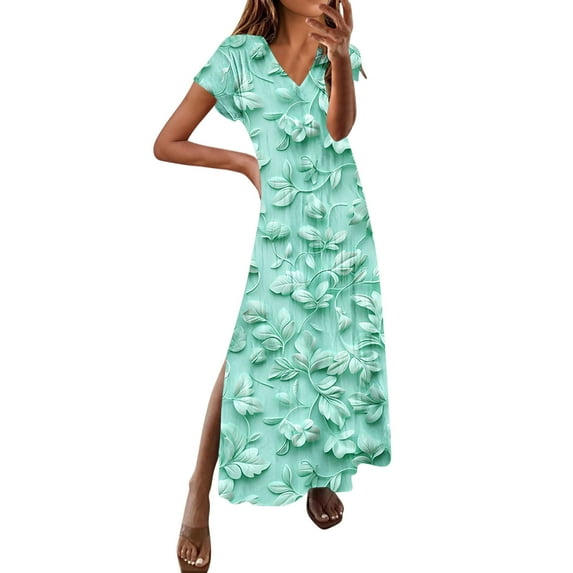 Levmjia Womens Dress Summer V Neck Casual Polyester Knee Length Short Sleeve Solid Color Vacation Beach Multi Colors Available