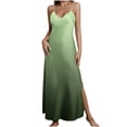 thumbnail image 1 of Levmjia Womens Dress V Neck Sleeveless Gradient Printed Suspender Flowy Split Maxi Dress Casual Beach Vacation Outfit Summer Nightgown, 1 of 8