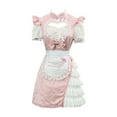 thumbnail image 1 of Levmjia Womens Dresses Solid Color Maid Bubble Sleeve Cute Maid Outfit Role Playing Fluffy Skirt Loose Fit Short Sleeve Party Casual Comfortable Dress, 1 of 5