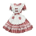 thumbnail image 1 of Levmjia Womens Dresses Solid Color Round Neck Cute Maid Outfit Role Playing Fluffy Skirt Loose Fit Short Sleeve Casual Comfortable Dress, 1 of 5
