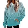 thumbnail image 1 of Levmjia Womens Hooded Sweatshirt Gradient Color Print Pocket Long Sleeve Casual Pullover Top Commute Home Comfortable Breathable Work Loose Fit Holiday Soft Everyday Wear, 1 of 5