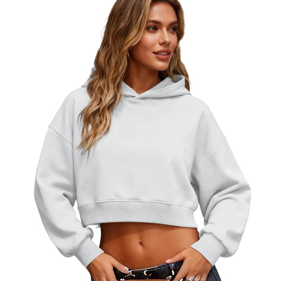 Levmjia Womens Hooded Sweatshirt Long Sleeve Solid Color Casual Pullover Soft Comfortable For Work Home Relaxation Daily Wear