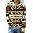 thumbnail image 1 of Levmjia Womens Hooded Sweatshirts Vintage Long Sleeve Tops Fashion Printed Tops Casual Blouse Work Holiday Home Relaxation Soft Breathable Comfort Fit Daily Wear, 1 of 5