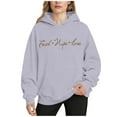 thumbnail image 1 of Levmjia Womens Hoodie Long Sleeve Sweatshirt Letter Printed Pullover Casual Comfortable Workout Top Holiday Casual Daily Wear Home Relaxation, 1 of 6