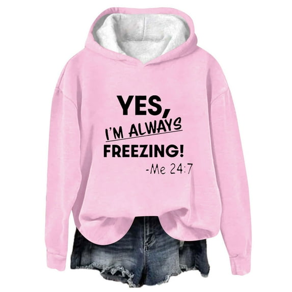 Levmjia Womens Hoodie Sweatshirt Fashion Letter Printed Long Sleeve Casual Pullover Soft Polyester Loose Fit Comfortable Work Home Daily Wear