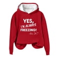 thumbnail image 1 of Levmjia Womens Hoodie Sweatshirt Fashion Letter Printed Long Sleeve Casual Pullover Soft Polyester Loose Fit Comfortable Work Home Daily Wear, 1 of 3