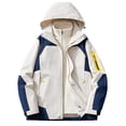 thumbnail image 1 of Levmjia Womens Jacket Waterproof Windproof Outdoor Hiking With Detachable Warm Winter Thickened Thermal Hooded Raincoat For Travel Camping 3 In 1 Coat, 1 of 4