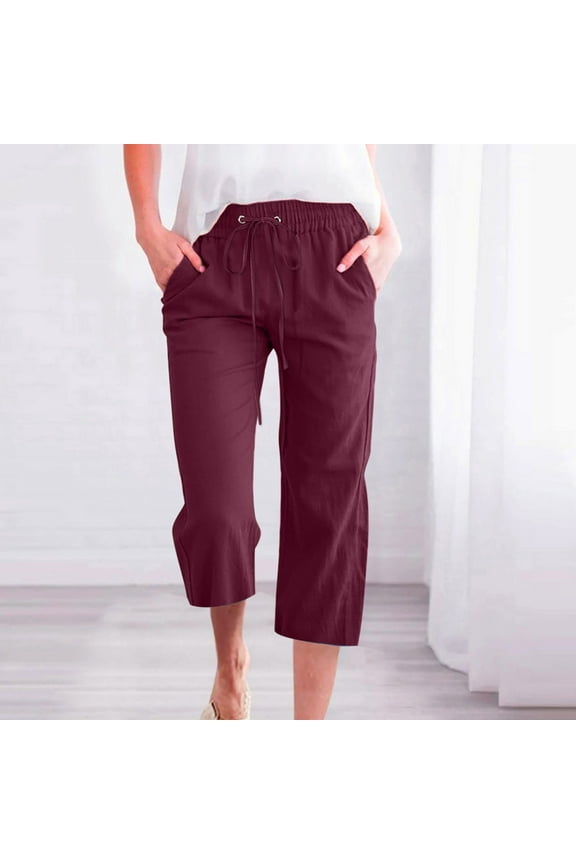 Womens Jeans Trendy Fashion Womens Casual Color Elastic Loose Pants Straight Wide Leg Trousers With Pocket