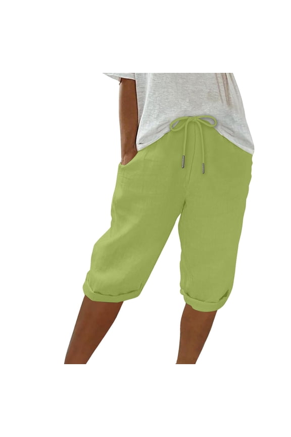 Womens Knee Length Shorts High Waisted Stretch Jumpsuit Casual Comfort Polyester-Spandex Blend Romper Solid Color Plus Size Available Sale