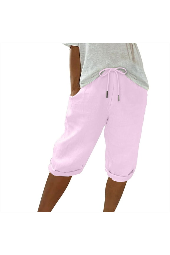 Womens Knee Length Shorts High Waisted Stretch Jumpsuit Casual Comfort Polyester-Spandex Blend Romper Solid Color Plus Size Available Sale