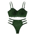 thumbnail image 1 of Levmjia Womens Lace Lingerie Set Hollow Out Floral Trim Adjustable Shoulder Strap Solid Color Underwire Bra And Panty Nightwear Romantic Dates Daily, 1 of 4