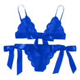 thumbnail image 1 of Levmjia Womens Lace Lingerie Set Sheer Mesh Bow Solid Color Adjustable Spaghetti Strap Wireless Bra And Panty Outfit Nightwear Party Daily Wear, 1 of 5