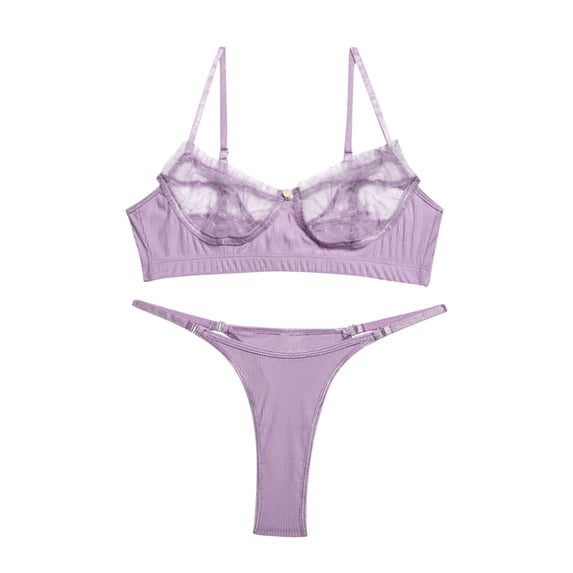Levmjia Womens Lace Lingerie Set Spaghetti Strap Bralette With Matching T Back Thong Soft Breathable Stretch With Adjustable Straps Romantic Date Night Casual