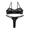 thumbnail image 1 of Levmjia Womens Lace Lingerie Set Spaghetti Strap Bralette With Matching T Back Thong Soft Breathable Stretch With Adjustable Straps Romantic Date Night Casual, 1 of 3