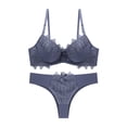 thumbnail image 1 of Levmjia Womens Lace Lingerie Set Underwire Sheer Cup Bra Low Waist Thong Adjustable Shoulder Straps Breathable Lace Daily Romantic Date Night Elegant Solid Color, 1 of 6