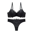 thumbnail image 1 of Levmjia Womens Lace Lingerie Set Underwire Sheer Cup Bra Low Waist Thong Adjustable Shoulder Straps Breathable Lace Daily Romantic Date Night Elegant Solid Color, 1 of 6