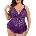thumbnail image 1 of Levmjia Womens Lace Sleepwear Set Deep V Neck Fashion Solid Color with G String for Honeymoon Valentines Comfortable and Breathable, 1 of 2